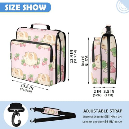 Guinea Pigs 2inch 3 Ring Zipper Binder Multi-Pocket Storage Holds 14 Inch Laptop for Students and Office Use - color: Guinea Pigs