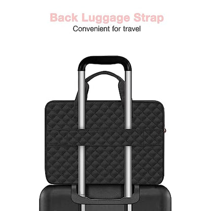 MOSISO 360 Protective Laptop Case 16 inch,15-15.6 inch Laptop Sleeve Compatible with MacBook Pro 16 M5 M4 M3 M2 M1 HP Acer Dell Lenovo,Square Quilted Bag Cover with 2 Pockets&Handle&Belt, Black - color: Black, size: 16 inch