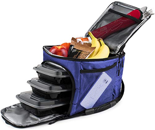 Rockland Guard Insulated Lunch Bag for Men - Lunch Box for Women with Compartments for Meal Prep Containers, Bottles, Snacks, Extra Storage Pockets - Lunchbox for Work, Travel, Picnic, Camping - Blue - color: Blue