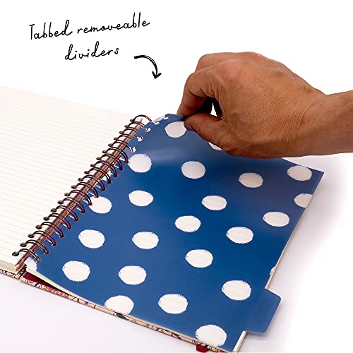 Pukka Pad 5 Subject Spiral Notebook 12-Pack - 200 Pages, 100 Sheets of 80GSM Paper with Repositionable Dividers & Perforated Edges for School & Office Planning & Organization - B5-7 X 10, Bloom - color: Bloom