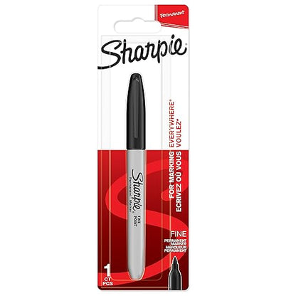 Sharpie Permanent Marker | Fine Point for Bold Details | Black Ink | 1 Marker Pen - color: black