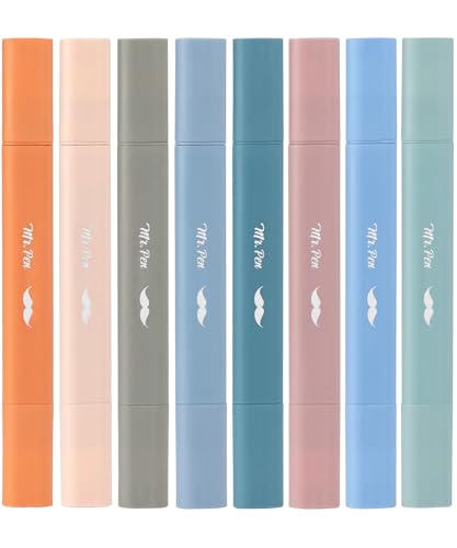 Mr. Pen- Aesthetic Bible Highlighters No Bleed Through Assorted Color, 8pcs | Ocean Mist, Cute Highlighter Dual Tip for Journaling Supplies and School Accessories, Bible Highlighters and Pens No Bleed - color: Ocean Mist