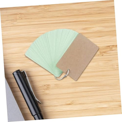 Homoyoyo 5pcs Portable Loose-Leaf Flash Cards with Binder Rings Blank Index Note Cards for Studying DIY Memory for Home and School