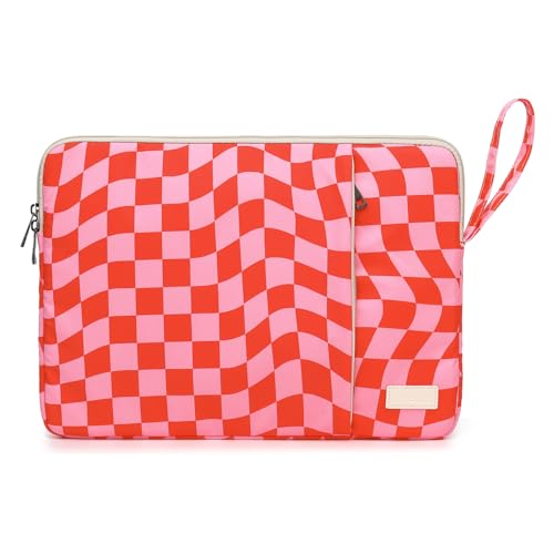 Laptop Sleeve 13.3 inch14 Inch, 15.6inchWater Resistant Traveling Computer Cover with Handle, Shockproof Protective Carrying Laptop Case (Y8-Pink Checker, 14 inch) - color: Y8-Pink Checker, size: 14 inch
