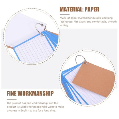 Lined Index Cards 3X5 Inch with Ring Binder 120 Thick Ruled Flash Cards for Studying and Planning for Office and School Use