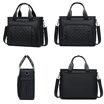 AIJIEKE Large Insulated Lunch Bag for Women Men, Work Lunch Box Tote, Black | Leakproof, durable multi-compartment cooler. Reusable with shoulder strap. Perfect for travel meal prep, picnic, beach - color: Black