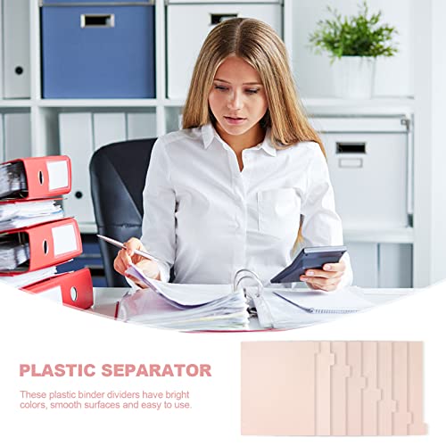 Buqoo Binder Dividers with Tabs, 8 Tab Dividers for 3 Ring Binder, Pink Binder dividers, Notebook Dividers for Journal Planner 8 Sheets Per Set - color: Pink