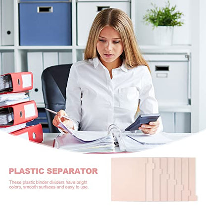 Buqoo Binder Dividers with Tabs, 8 Tab Dividers for 3 Ring Binder, Pink Binder dividers, Notebook Dividers for Journal Planner 8 Sheets Per Set - color: Pink