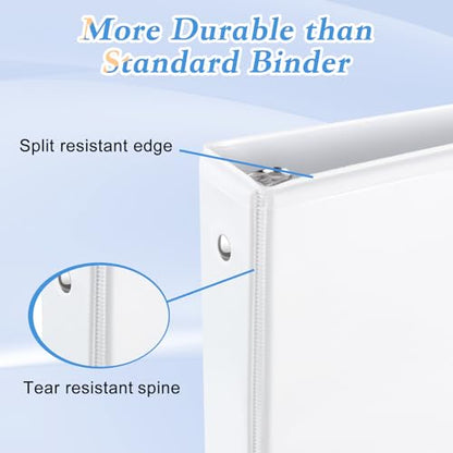 CIXILDTS 1-inch Round Ring Binder, Standard 3 Ring Binder Fit Letter Size Paper, Presentation View Binders, White,12-Pack - color: White, size: 1", style: 12-Pack
