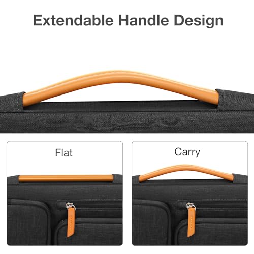 MOSISO 360 Protective Laptop Case 13.3 inch, 13-13.3 inch Laptop Sleeve Compatible with MacBook Air/Pro 13 / Pro 14,HP Dell Acer ASUS,Side Open Carrying Case with 4 Zipper Pockets&Handle, Black - color: Black, size: 13.3 inch