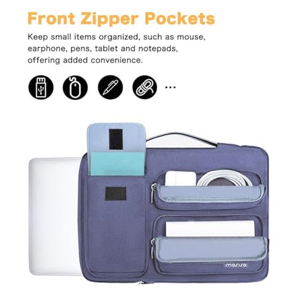 MOSISO 360 Protective Laptop Case 13.3 inch, 13-13.3 inch Laptop Sleeve | Compatible with MacBook Air/Pro 13 / Pro 14, HP Dell ASUS Lenovo,Side Open Bag with 2 Raised&1 Flapover Pockets,Lavender Gray - color: Lavender Gray, size: 13.3 inch