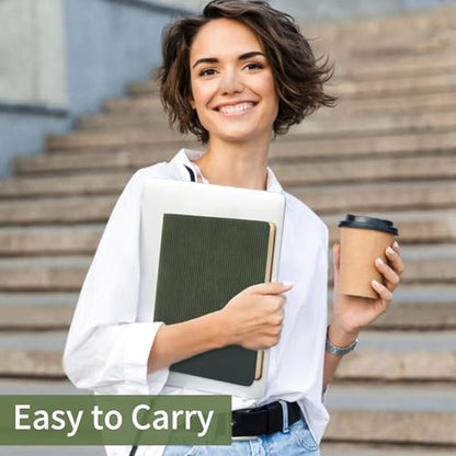 Lined Journal Notebook for Work College Ruled Notebook 5.79" x 8.27" A5 PU Leather Daily Journaling Notebook 216 Pages for Women Men Daily Writing Business School Travel Gift (Dark Green) - color: 03-Dark Green-1pack, style: A5 Lined 216pages