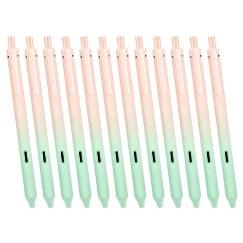 12Pieces Quick Drying Gel Pen Retractable Gel Pen Comfortable Grip for Student Teens Exams, 0.5mm Tip, Smooth to Write - color: sunrise1