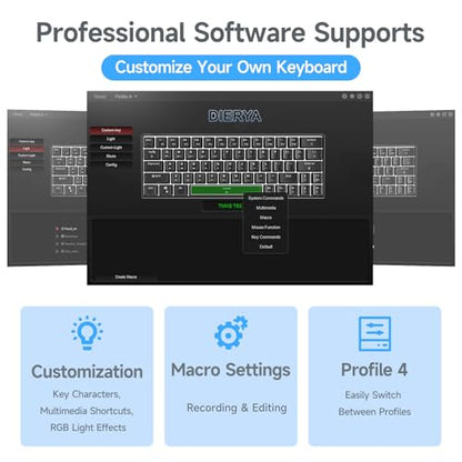 DIERYA DK63 60% Wireless Mechanical Gaming Keyboard | Bluetooth/2.4G/Wired Keyboard | RGB Backlit Compact 63 Keys Mini Office Keyboard | with Red Switch | for Windows Laptop PC Gamer Typist-White - style: White/Red Switches