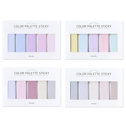 Monolike Color Palette Sticky Grid 500 B Set 4p - Self-Adhesive Memo Pad 30 Sheets - color: Grid 500 B