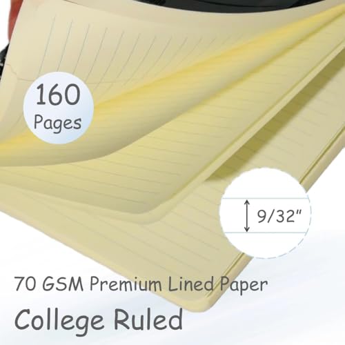 Left Handed Composition Notebook, Black Marble Left Handed Notebooks, 4pk | 9.75" x 7.5", Hard Cover Left Handed Notebooks for Adults, 160 Pages, College Ruled, For Adults and School - color: Black Marble 4PK