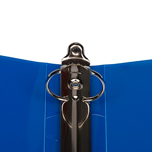 JAM PAPER Plastic 1 inch Binder - Blue 3 Ring Binder - Sold Individually - color: Blue, size: 1 inch