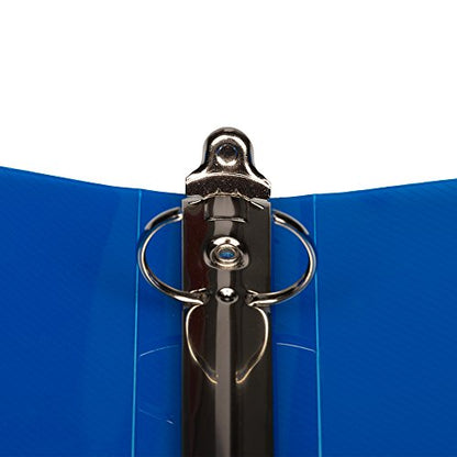 JAM PAPER Plastic 1 inch Binder - Blue 3 Ring Binder - Sold Individually - color: Blue, size: 1 inch
