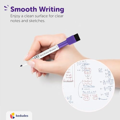 Premium Magnetic Dry Erase Whiteboard Sheet 17" x 11" Includes 6 Markers