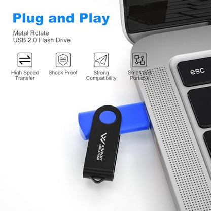 32GB USB 2.0 Flash Drives Thumb Drive Memory Stick Jump Drive Swivel Design, (2 Pack Tow Colors: Black Blue) - color: 32GB Black Blue