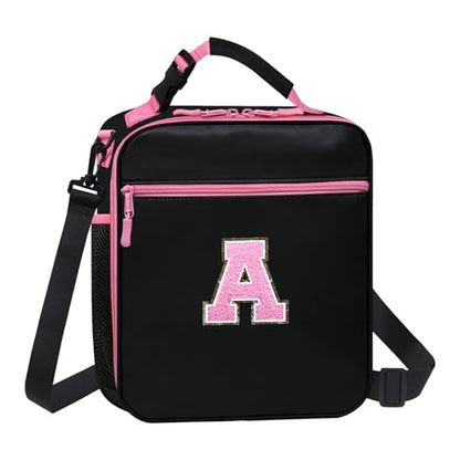 Lunch Box for Women Girls Kids School Backpack Work Picnic Meal Food Cooler Bags Heated Insulated Lunch Bag, Reusable Lunch Tote Bags Water Bottle Holder Handheld Shoulder Strap Black Pink A - color: 11 Black-Pink A