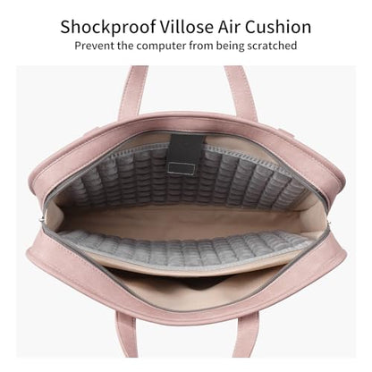 360° Protective Laptop Shoulder Bag Sleeve Case for 13-14.2 inch Notebooks, Compatible with 14 inch New MacBook Air Pro Max M4 M3 M2 M1, HP, Dell, Asus, Acer, with Airbags, Handle, Pink - color: Pink, size: 13-14.2