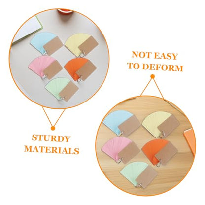 KICHOUSE 5pcs Metal Binder Rings Flash Cards for Studying Blank Index Note Cards