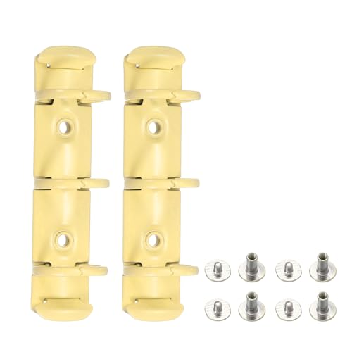 PATIKIL A8 3-Hole Ring Binder Mechanisms, 2 Set Binder Spines Replacement for Office Planners Documents Recipes Organization Storage, Yellow - color: Yellow