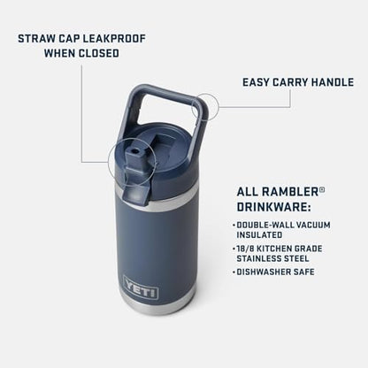 YETI Rambler Jr. 12 oz Kids Bottle, with Straw Cap - color: Grasshopper