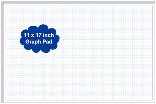 Engineering Graph Paper Pad - 17" x 11" Grid Paper for Engineering, Drafting, Blueprint Drawing, 25 Sheets/50 Pages 4x4 Blue Quad Rule by Better Office Products - size: 1-Pack