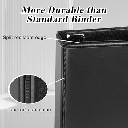 CIXILDTS 1-inch 3 Ring Binder Fit US Letter Size Paper, 1" Slant D Ring Binders, Presentation View Binder with 2 Pocekts, 12-Pack,Black - color: Black, size: 1", style: 12-Pack