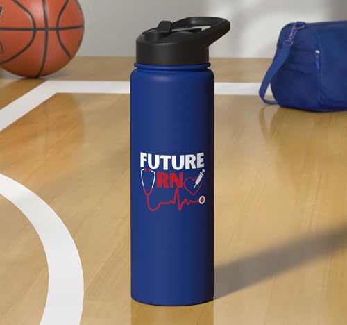 Future RN Nurse Nursing Student Registered Nurse In Training Stainless Steel Insulated Water Bottle - color: Royal Blue
