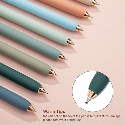 Linbsunne Gel Pens Black Ink Pens for Office 0.5mm Fine Point Pen Smooth Writing Retractable (Metal gold clip-10 pcs) - color: Gold clip-10 pcs