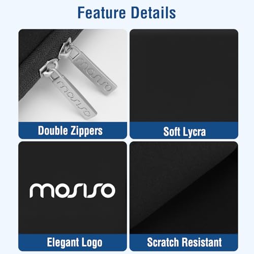MOSISO 13.3 inch Laptop Case, 13-13.3 inch Laptop Sleeve Compatible with MacBook Neo/Air/Pro 13 inch with A18/M5/M4/M3/M2/M1 Chip 2026-2016, Neoprene Carrying Computer Bag with Curved Pocket, Black