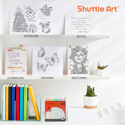 Shuttle Art Retractable Pastel Gel Ink Pens, 11 Pack Black Ink Pens, Cute Pens 0.5mm Fine Point for Writing Journaling Taking Notes School Office Home - color: 11 Black Ink