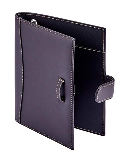 It's Academic Mini Executive Leather Portfolio Folder, 1" Ring Binder and 250-Sheet Capacity, Note Pads, and 5.5" x 8.5" Documents, 2 Pen Loops, Dark Brown Faux Leather (98295 - color: Brown, style: 8.5" x 9"