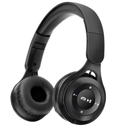 Kids Bluetooth Headphones, Over Ear Children's Wireless Bluetooth 5.3 Headsets, Built-in Mic, Comfortable Wear & HD Sound, Kids Headphones for Boys Girls School Travel iPad Tablet (Black) - color: Black