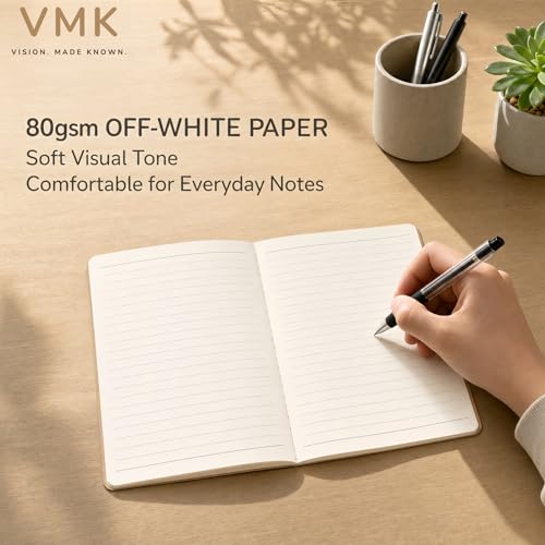 VMK 50 Pack A5 Wide Ruled Lay Flat Notebooks Bulk, Kraft Brown Softcover | 30 Sheets/60 Pages Each, Thread-Sewn Binding, 80gsm Paper, 2 Bundles of 25 for Classrooms, Training, and Groups - color: Kraft