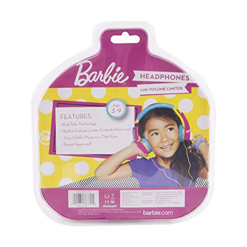 Sakar 30359-TRU Batman Kid Safe Over the Ear Headphone w/ Volume Limiter, Barbie Pink - style: Barbie