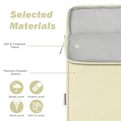 Dadanism 9-11 Inch Tablet Sleeve Bag Carrying Case for iPad (A16) 11th Gen 11", iPad 10th Gen 10.9" Air 5/4, iPad Air/Pro 11", iPad 9/8/7th 10.2", Galaxy Tab A11+ Plus 11"/S9 FE, Tab M11 11", Beige - color: Beige, size: 9-11 inch