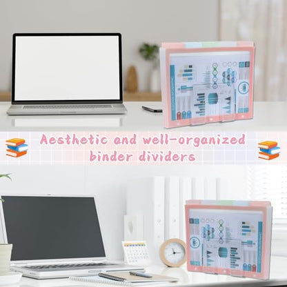 30PCS/6 Set 3 Ring Binder Dividers with 5 Tabs Color Page Dividers for 3 Ring Binder with Tabs 11.5×8.5inch Clear Folder Divider 3 Ring File Dividers Tabbed Index Dividers for School Office (Pastel) - color: Pastel