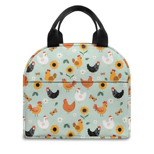 Cute Chicken Kids Lunch Box Portable Leakproof Large Capacity Thermal Picnic Cool Bags Multifunctional for School Picnic Travel Hiking Camping - color: Cute Chicken