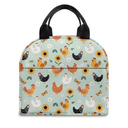 Cute Chicken Kids Lunch Box Portable Leakproof Large Capacity Thermal Picnic Cool Bags Multifunctional for School Picnic Travel Hiking Camping - color: Cute Chicken