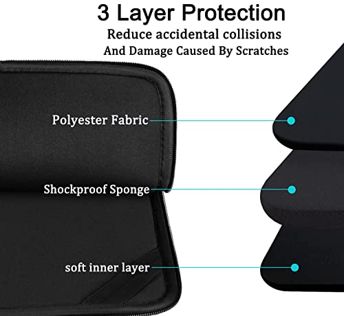 Laptop Sleeve case 14 inch, Protective Soft Padded Computer Carrying Bag Durable Laptop Cover Compatible with 14" MacBook HP Lenovo Dell ASUS Acer Chromebook Notebook Bag, Black - color: Black, size: 14 inch