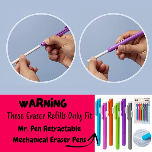Mr. Pen- Eraser Refill, 12 Pack, Mr. Pen Mechanical Eraser Refills | Replacement for Retractable Erasers, Smudge-Free, Non-Toxic, Ideal for Artists, Students and Office Use