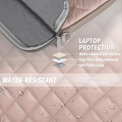 Puffy Quilted Laptop Sleeve with a Removable Shoulder Strap Compatible with MacBook Air 13 inch M2 A2681 M1 A2337 A2179 A1932 2023-2018/Pro 13 M2 M1 A2338 A2251 A2289 A2159 A1989 A1706 A1708 - color: Sleeve - Khaki, size: 13 inch