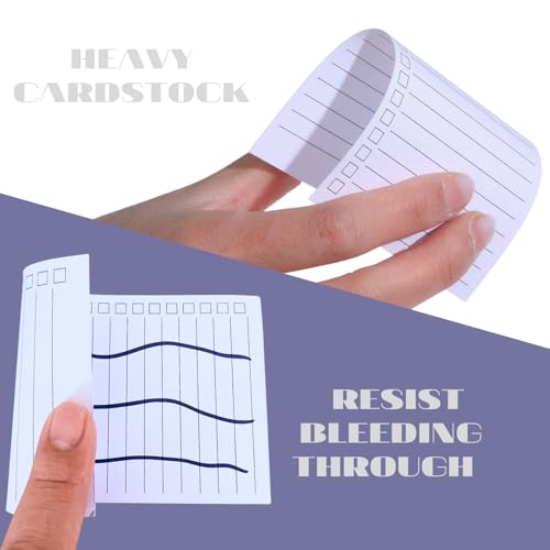 Vertical Ruled Index Cards 3x5 with Check Boxes,Double Sided Ruled Note Card for To Do Checklists, Heavy Weight Flash Cards for Studying,School, Home and Office - White,200 Pack