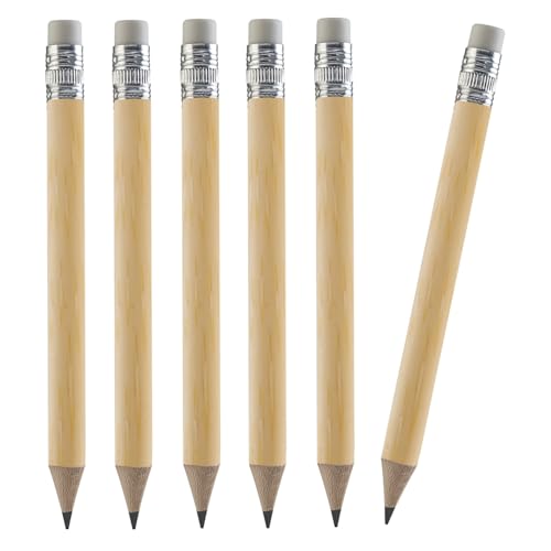TH Golf Wood-Cased #2 Mini Pencils With Eraser, Pre-sharpened, HB Lead Bulk Box, 200 Count (Natural) - color: Natural