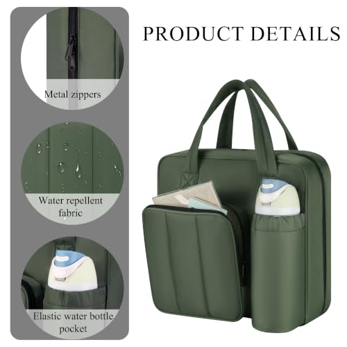 Upgraded Zipper Binder | 3-Inch & 2-Inch O-Rings, 600 Sheet Capacity Trapper Keeper with 13 Inch Laptop Sleeve & Water Bottle Holder, Binder Bag with Multi-Pockets & Shoulder Strap (Retro Green) - color: Retro Green