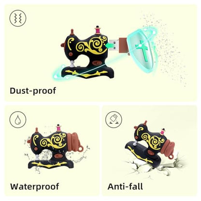 BorlterClamp 32GB USB Flash Drive Cute Cartoon Sewing Machine Model Memory Stick, Gift for Students and Children (Black) - color: 32GB black